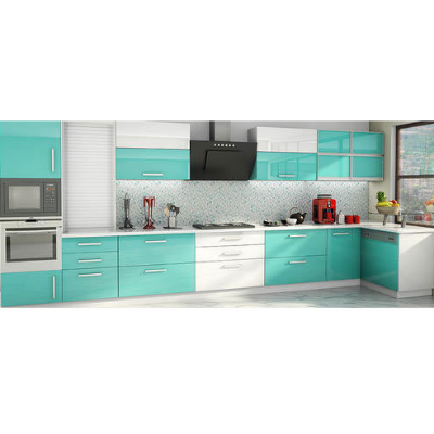 Poly Glass Finish Modular Kitchen